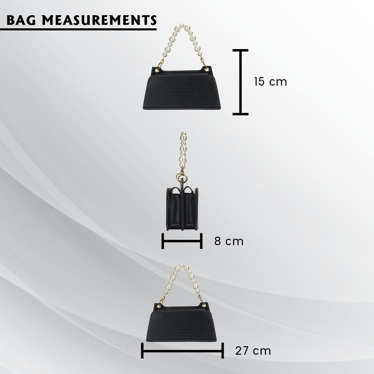 Croc Embossed Crossbody Bag with Pearl Handle