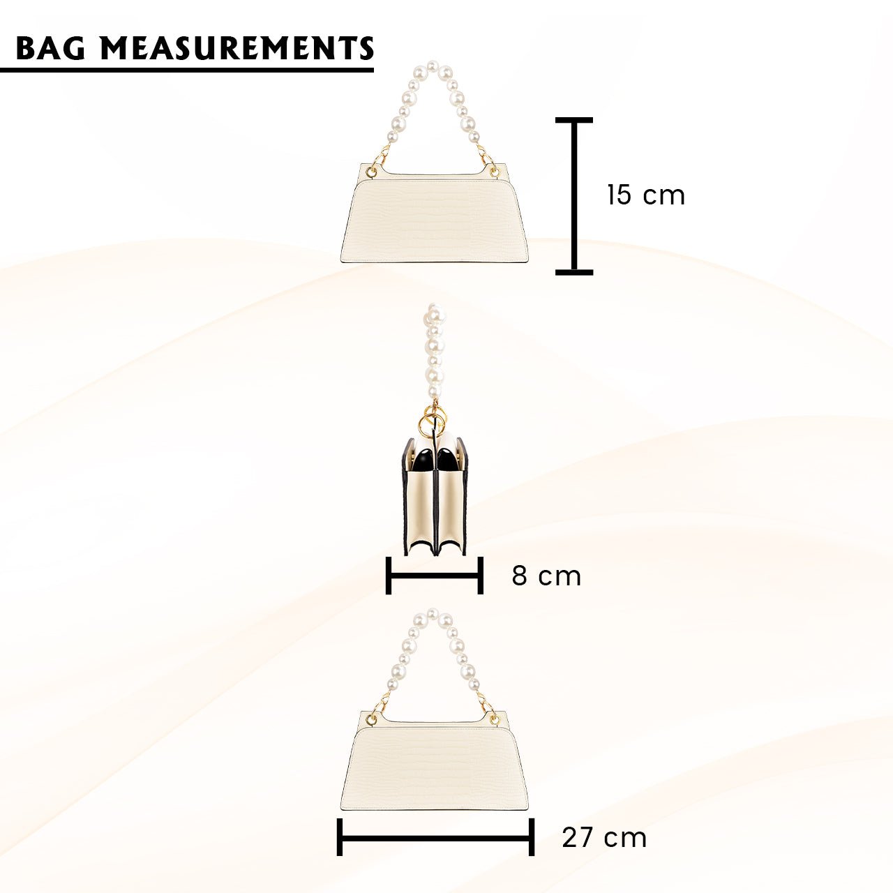 Croc Embossed Crossbody Bag with Pearl Handle