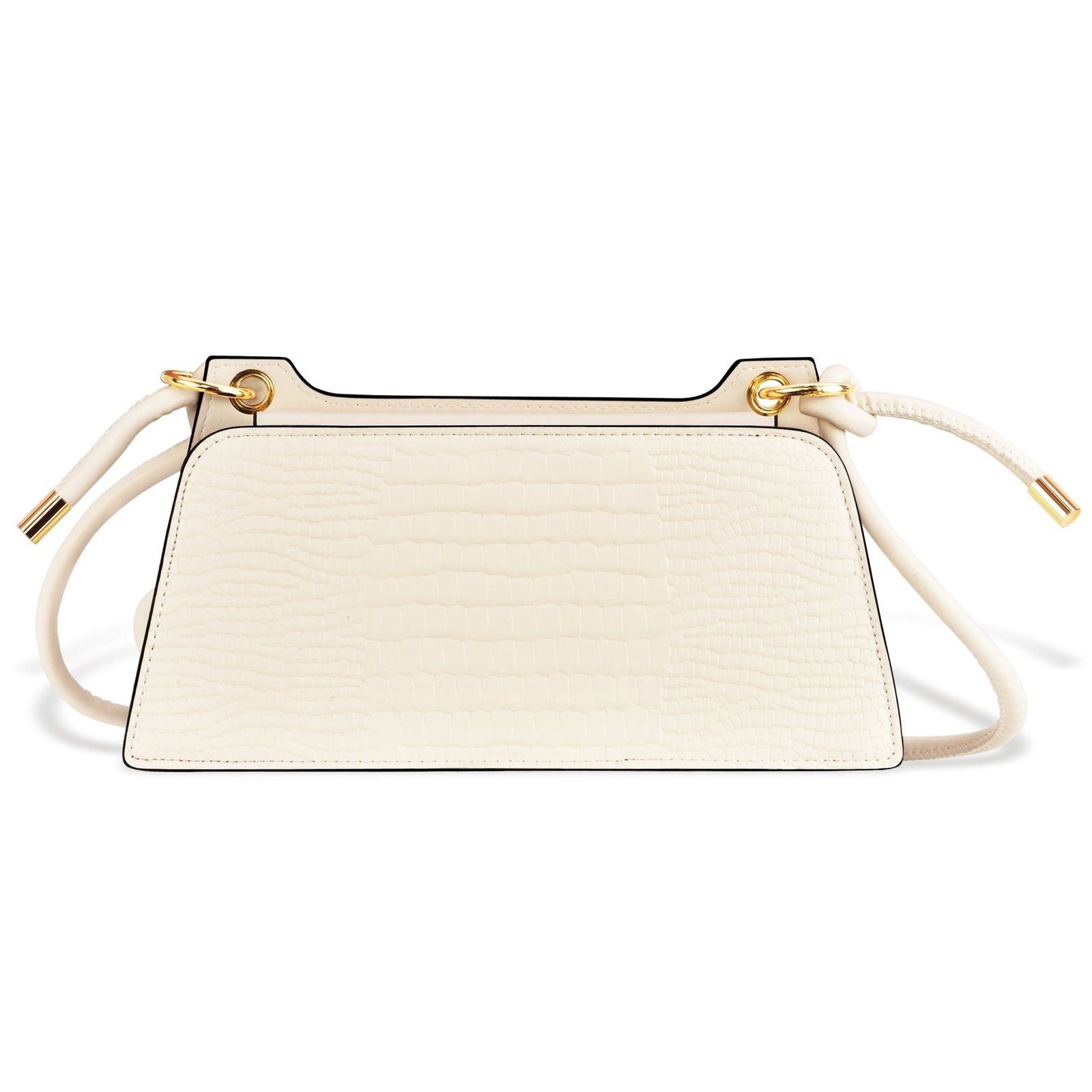 Croc Embossed Crossbody Bag with Pearl Handle