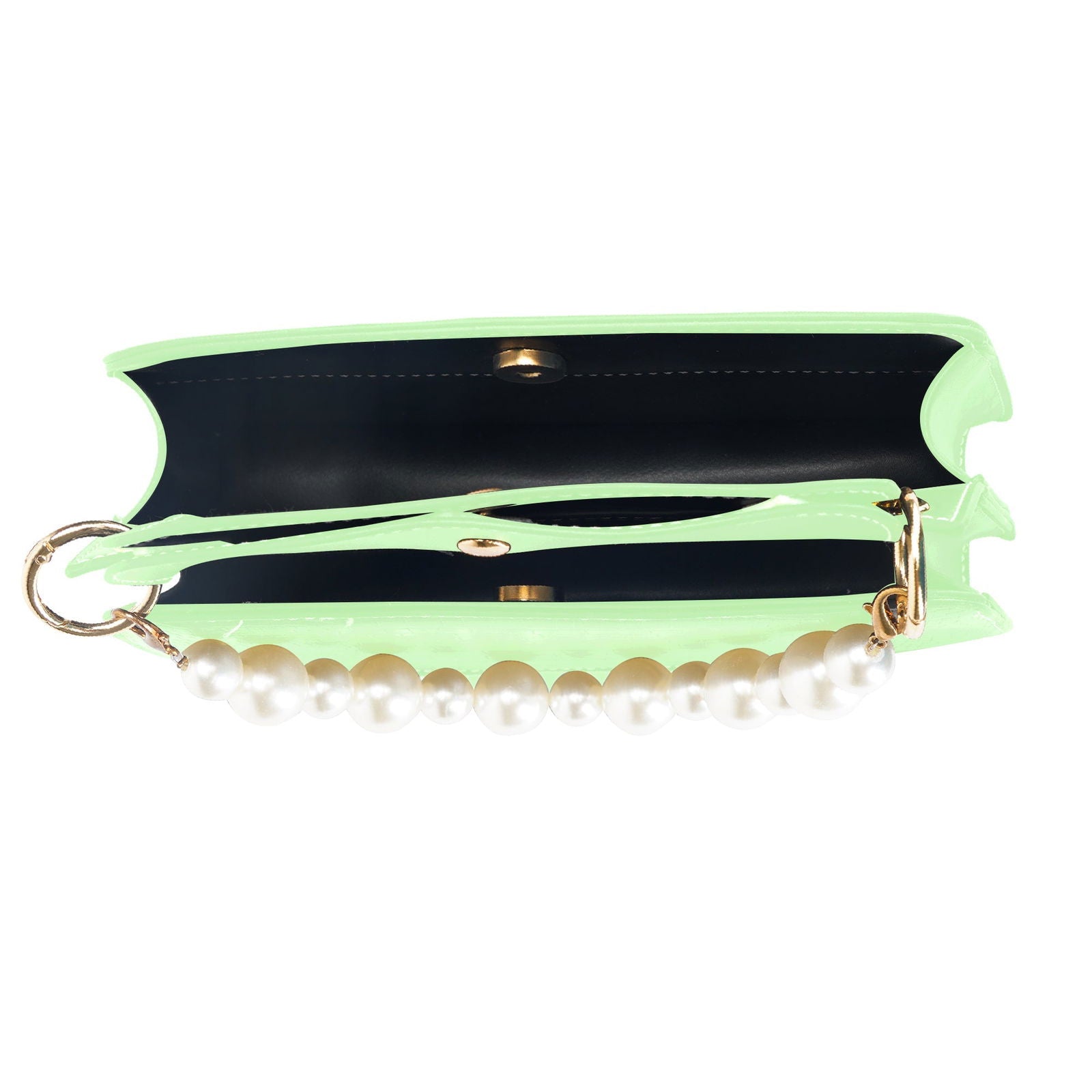 Croc Embossed Crossbody Bag with Pearl Handle