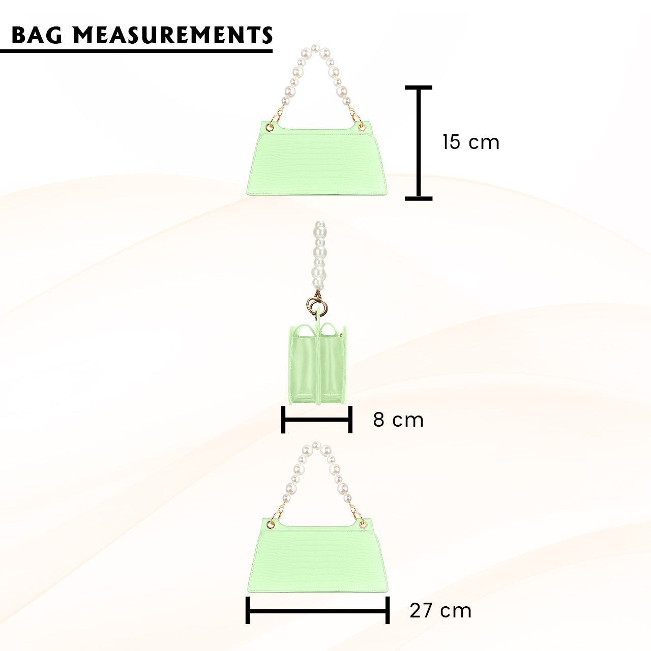 Croc Embossed Crossbody Bag with Pearl Handle