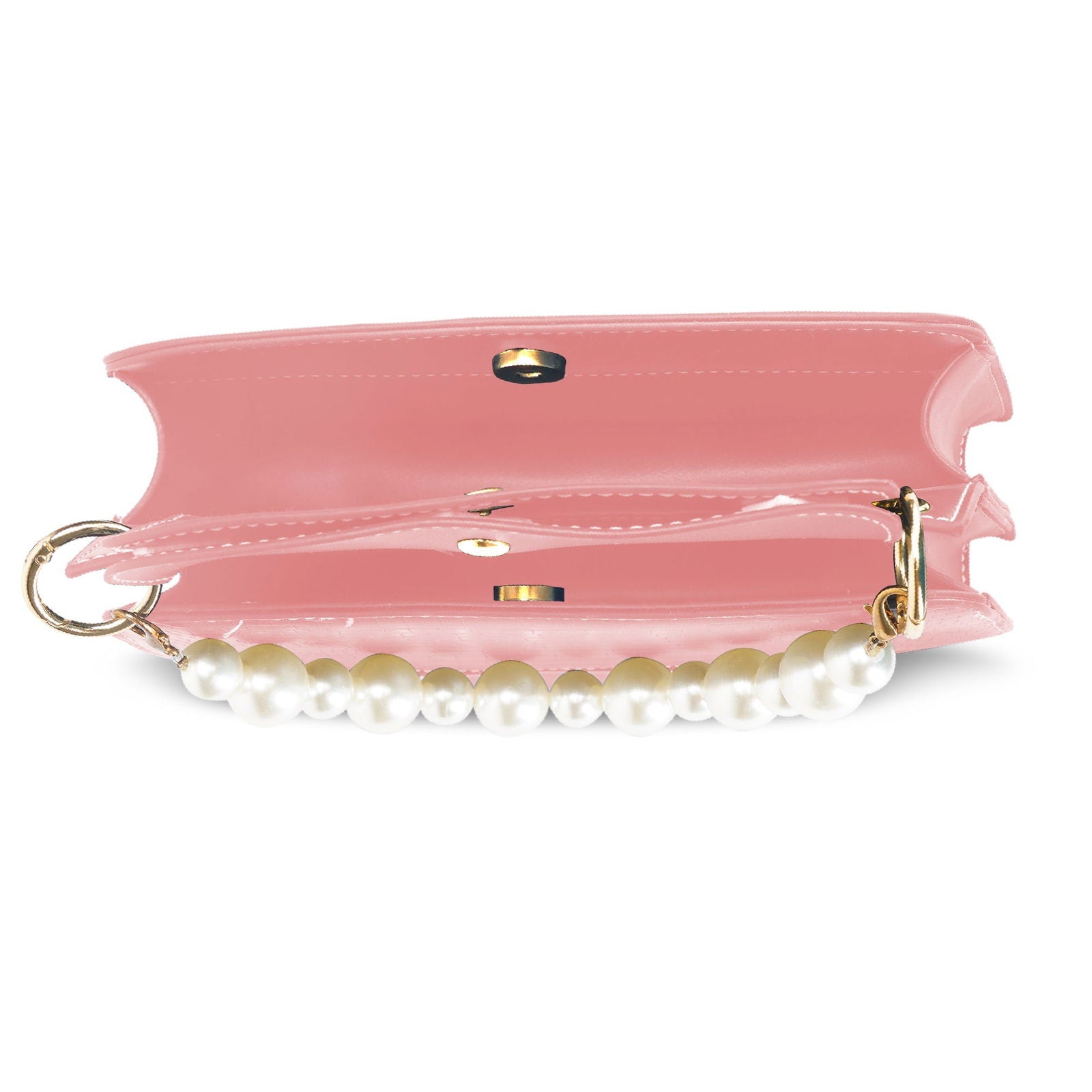 Croc Embossed Crossbody Bag with Pearl Handle