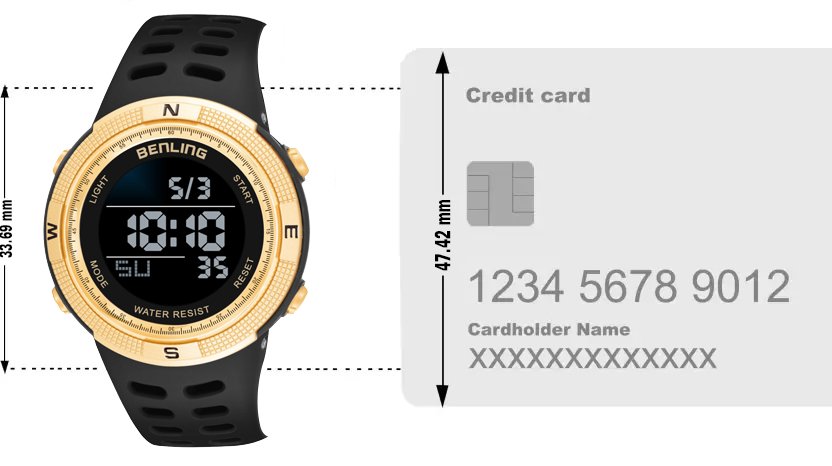 Digital Watch with Stopwatch | Calendar | Alarm | Sports – Formal Casual Wear | 6060 - Benling