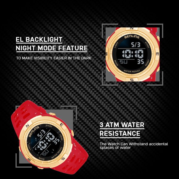 Digital Watch with Stopwatch | Calendar | Alarm | Sports – Formal Casual Wear | 6060