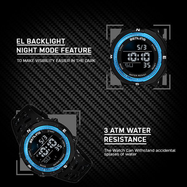 Digital Watch with Stopwatch | Calendar | Alarm | Sports – Formal Casual Wear | 6060