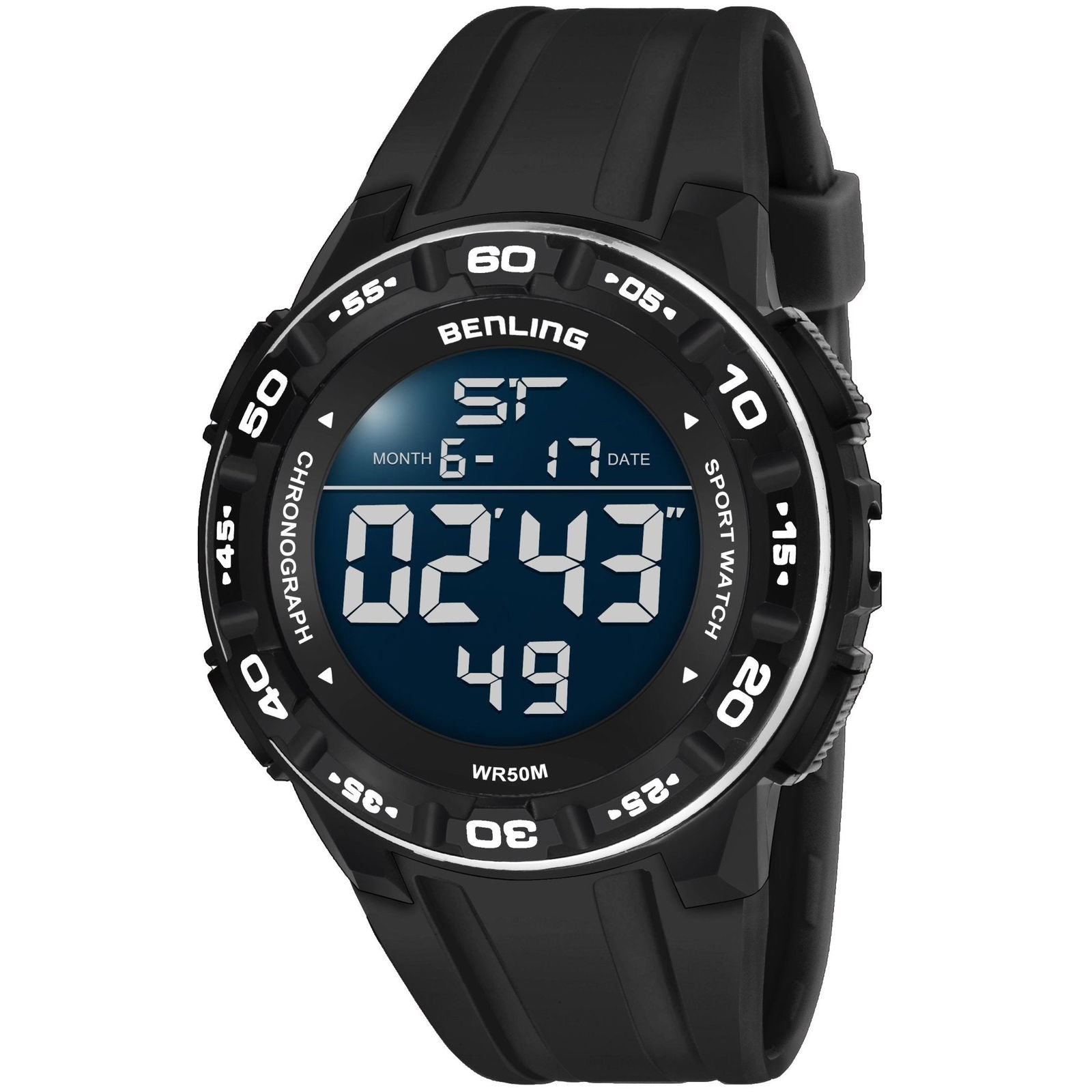 Digital Wrist Watch with Led Backlight Stopwatch Calendar Sports Benling
