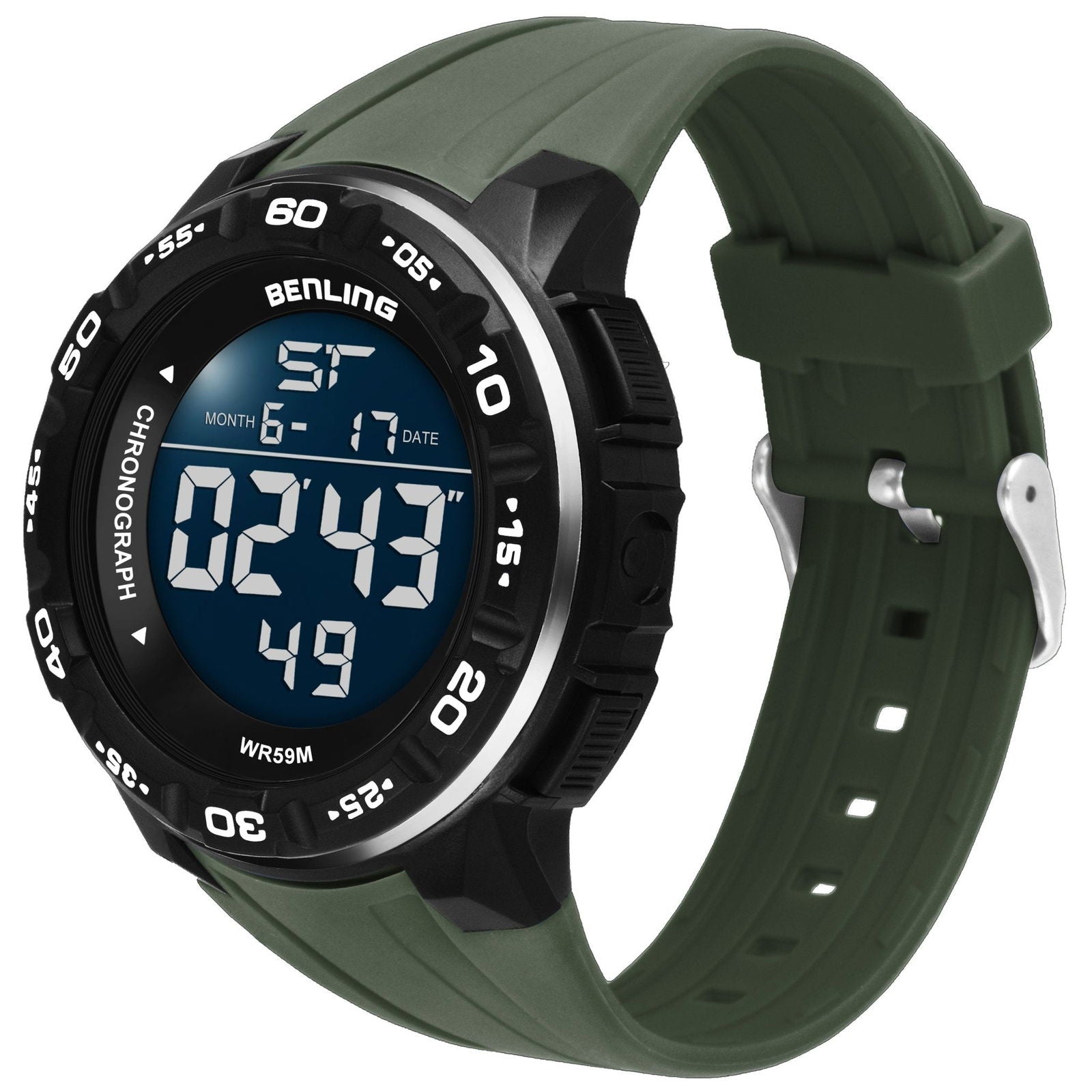 Digital Wrist Watch with Led Backlight | Stopwatch | Calendar | Sports – For Men | Boys | 6054