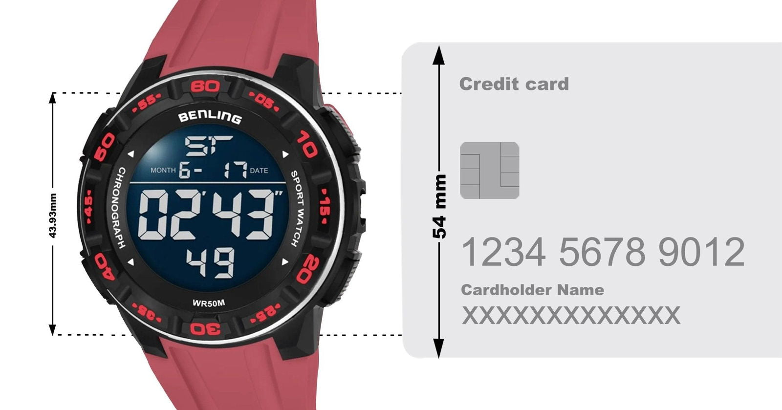 Digital Wrist Watch with Led Backlight | Stopwatch | Calendar | Sports – For Men | Boys | 6054