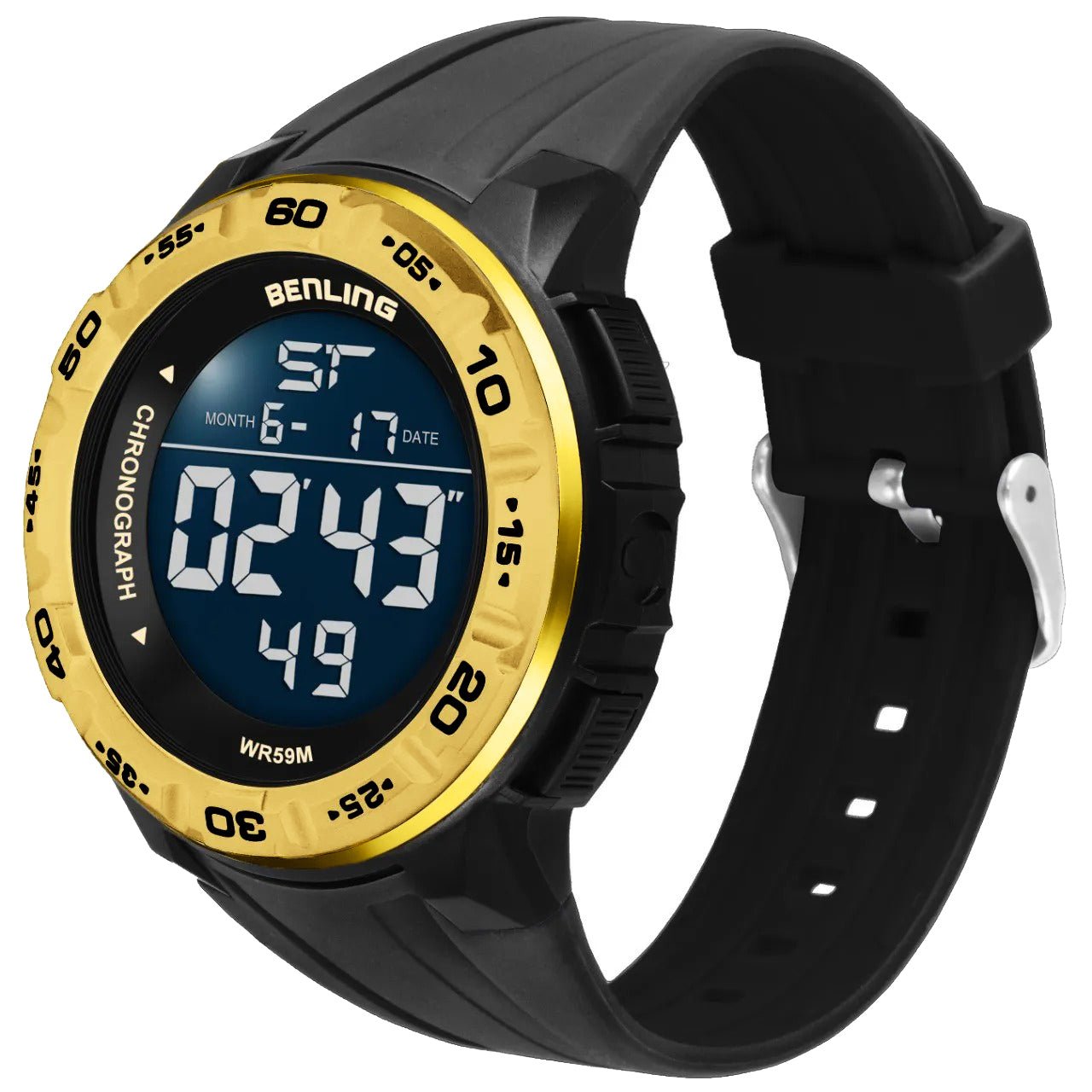 Digital Wrist Watch with Led Backlight Stopwatch Calendar Sports Benling