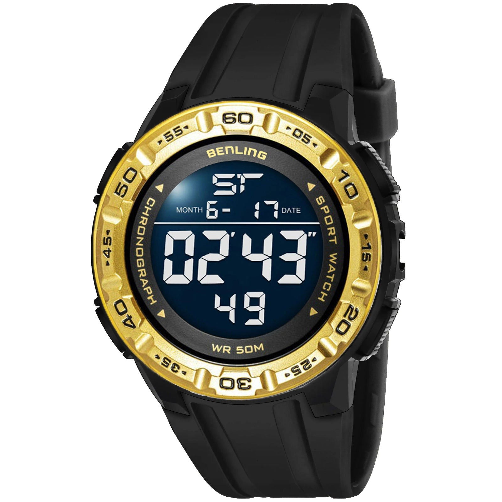 Digital Wrist Watch with Led Backlight | Stopwatch | Calendar | Sports – For Men | Boys | 6054