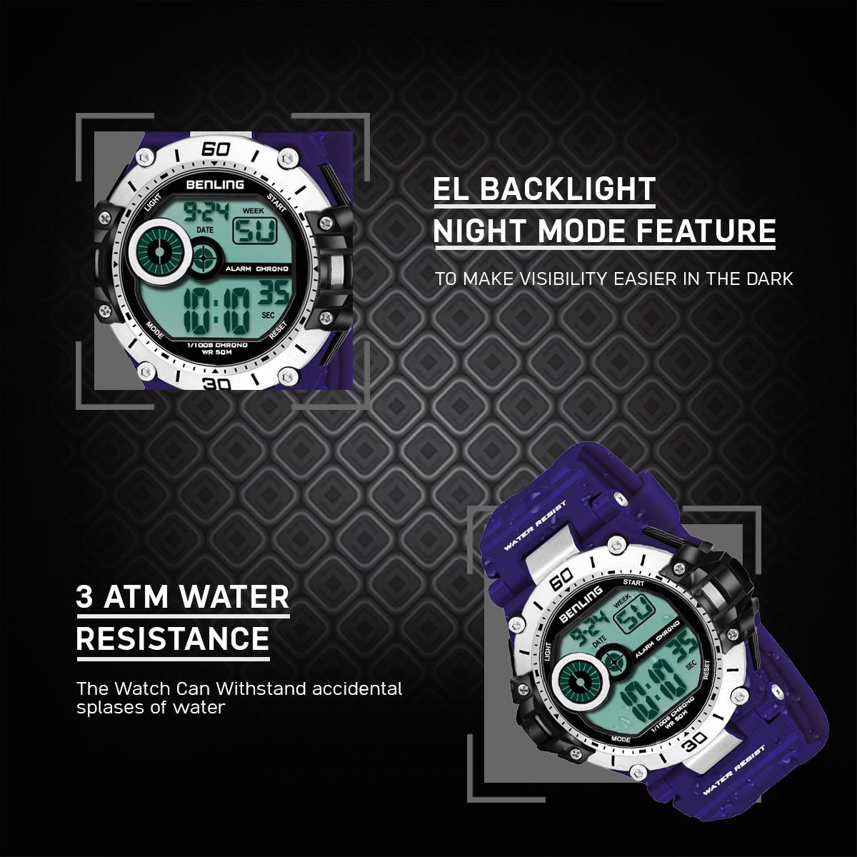 Iconic Digital Watch with Silicon Strap | Calendar | Alarm | Sports – Formal Casual Wear | 6056