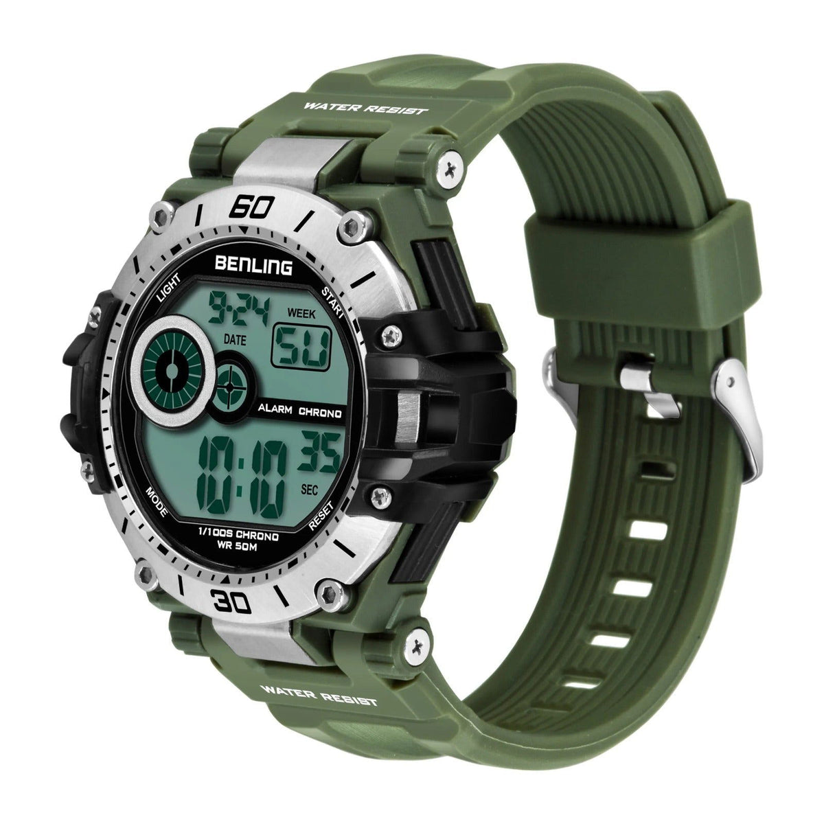 Iconic Digital Watch with Silicon Strap | Calendar | Alarm | Sports – Formal Casual Wear | 6056 - Benling