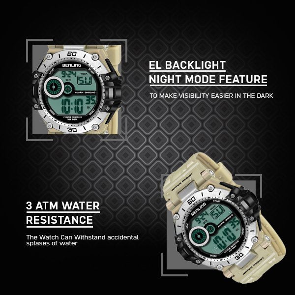 Iconic Digital Watch with Silicon Strap | Calendar | Alarm | Sports – Formal Casual Wear | 6056