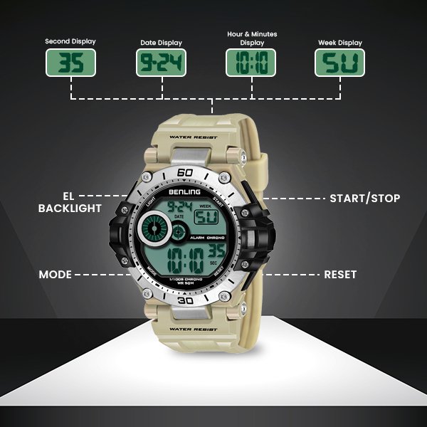 Iconic Digital Watch with Silicon Strap | Calendar | Alarm | Sports – Formal Casual Wear | 6056