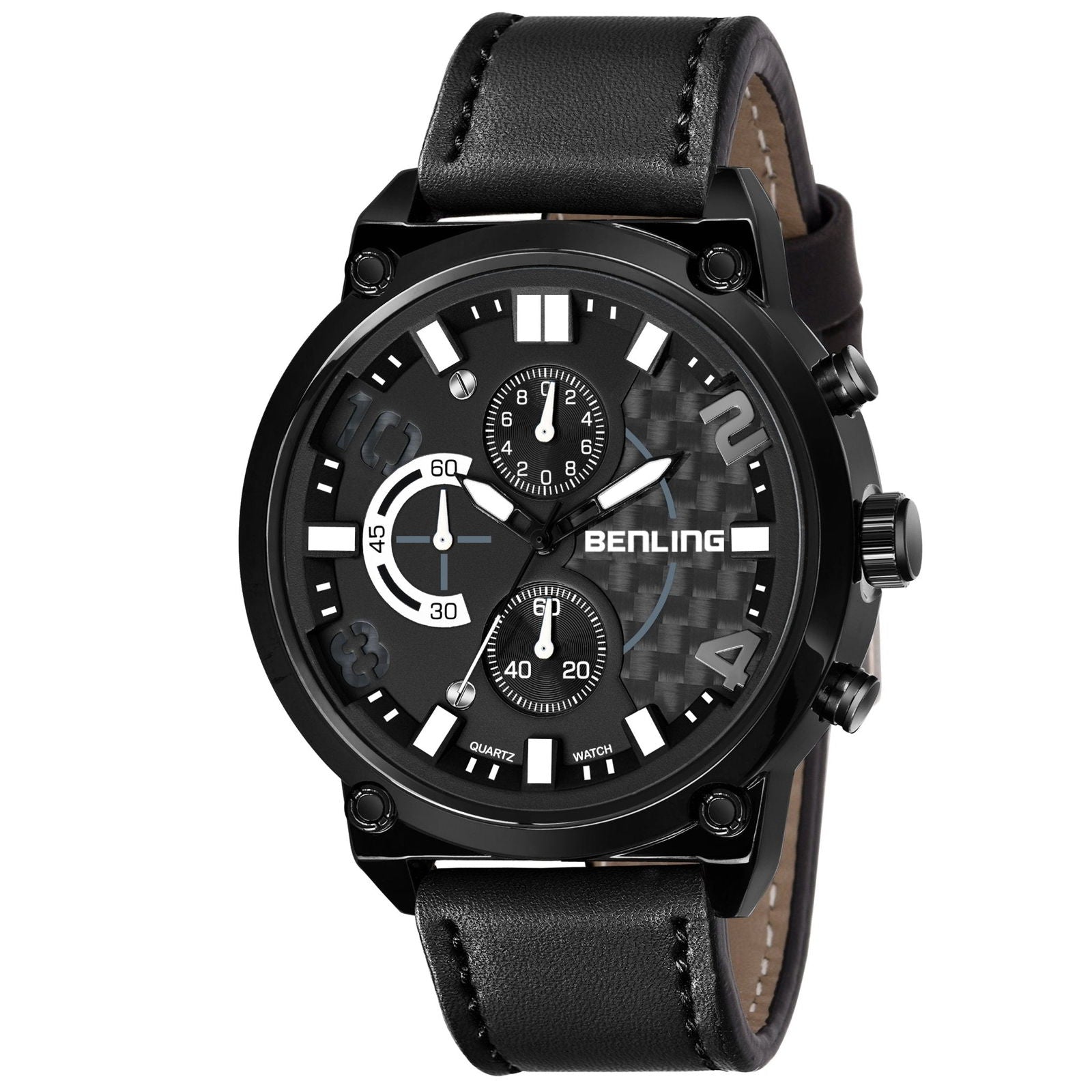 Iconic White Black Chronograph