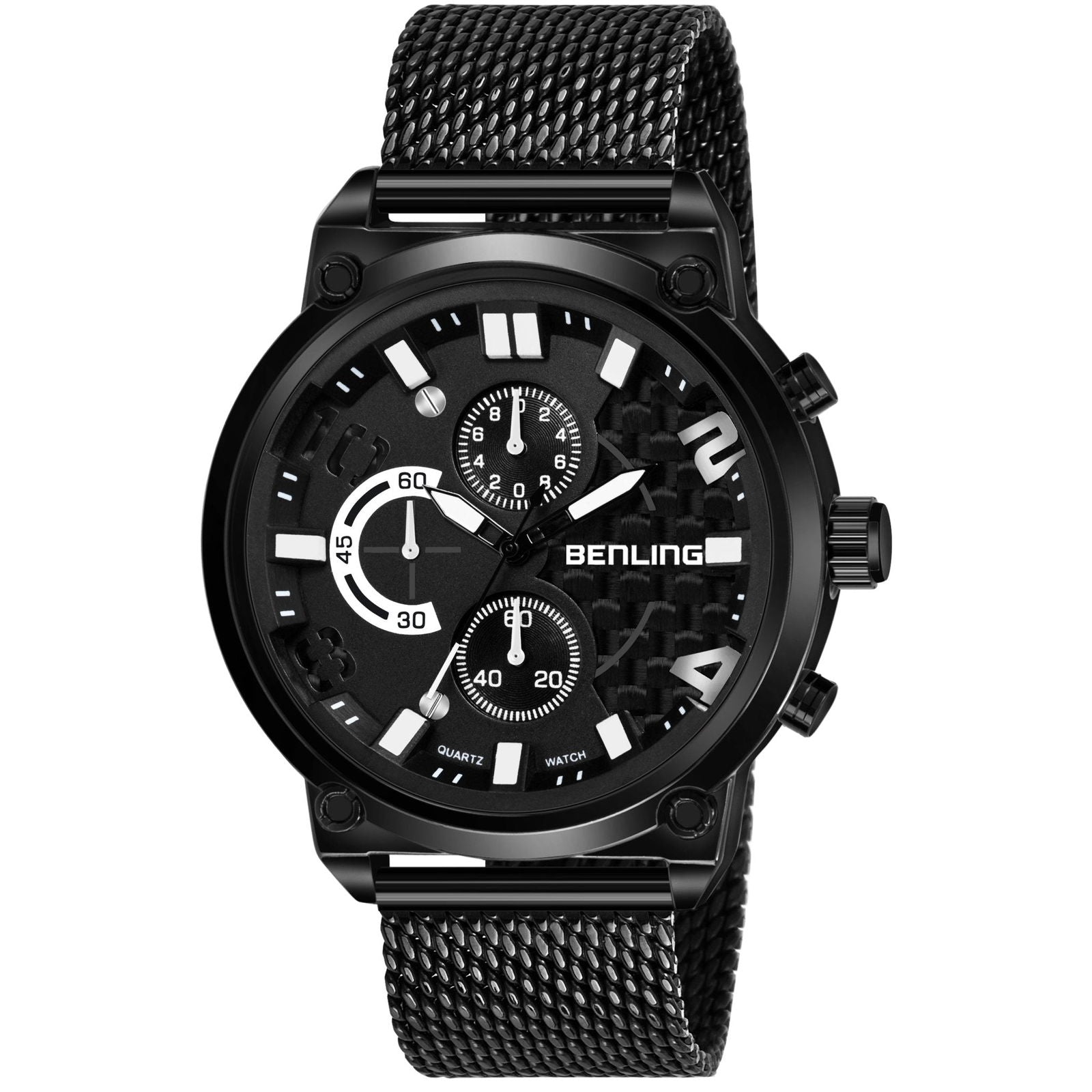 Iconic White Black Chronograph