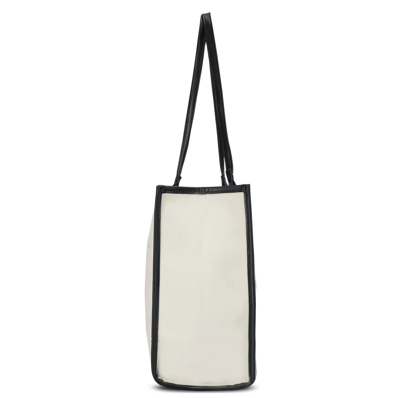 Letter Graphic Contrast Binding Tote Bag