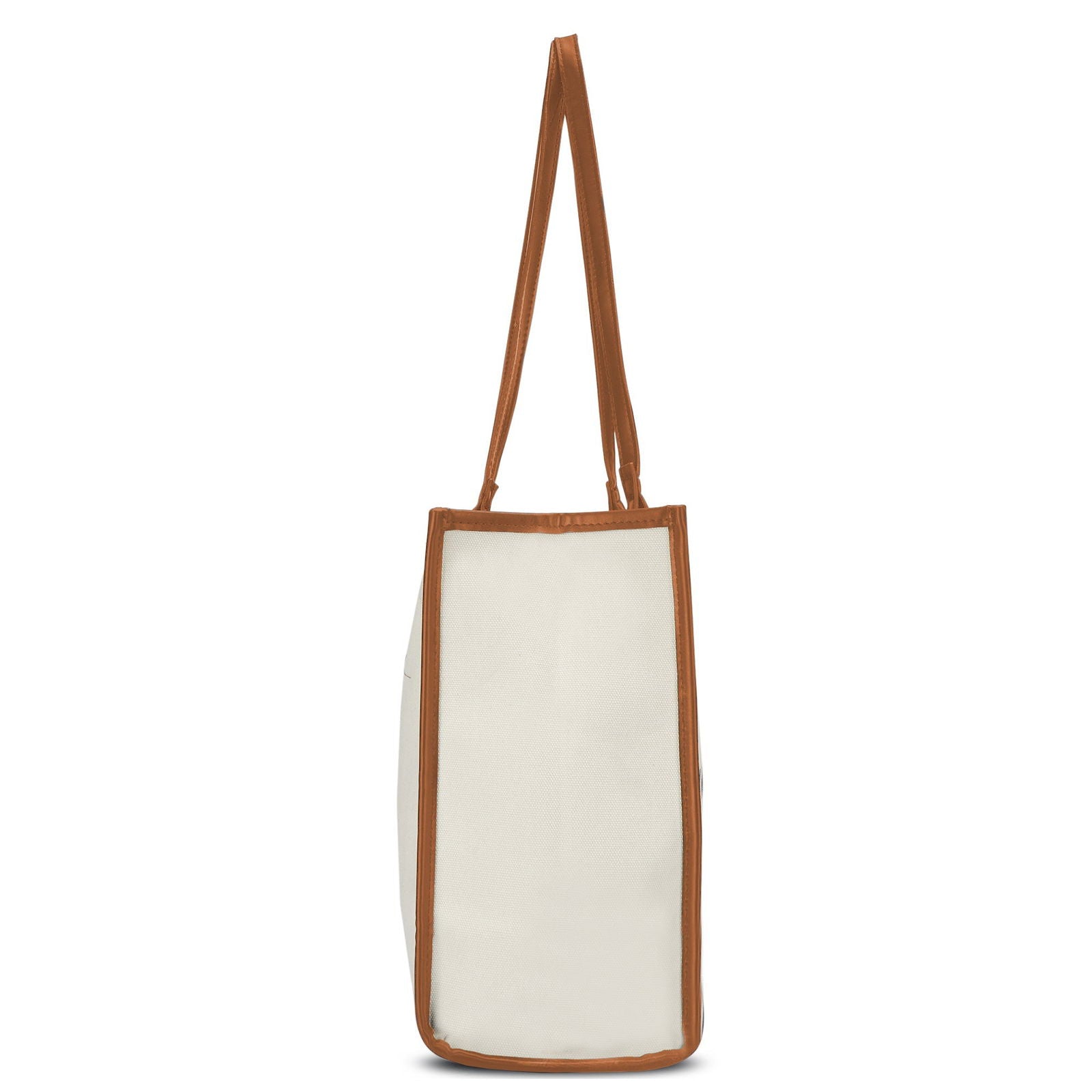 Letter Graphic Contrast Binding Tote Bag