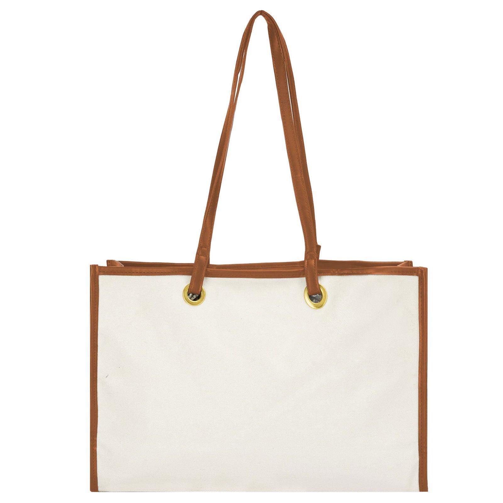 Letter Graphic Contrast Binding Tote Bag