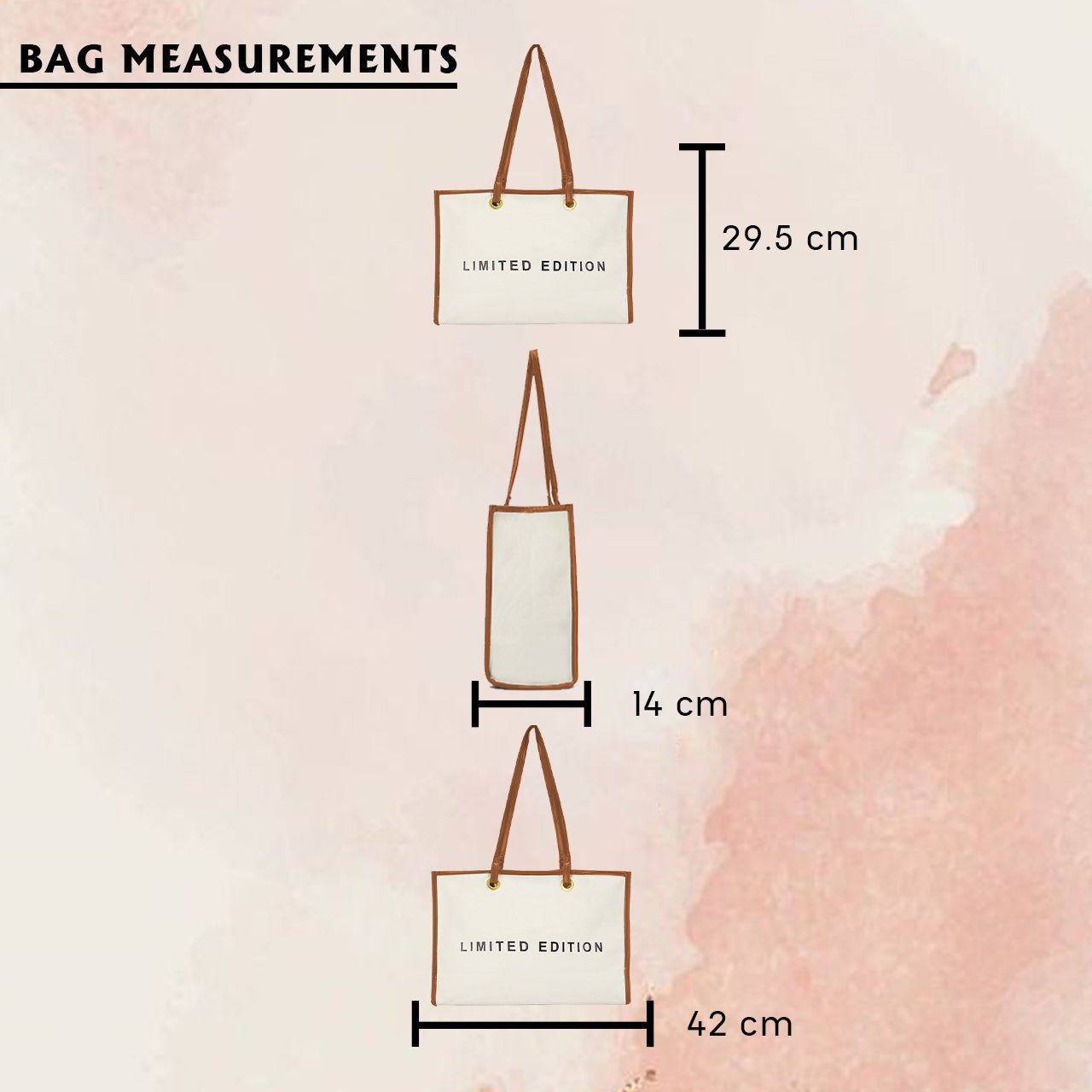 Letter Graphic Contrast Binding Tote Bag