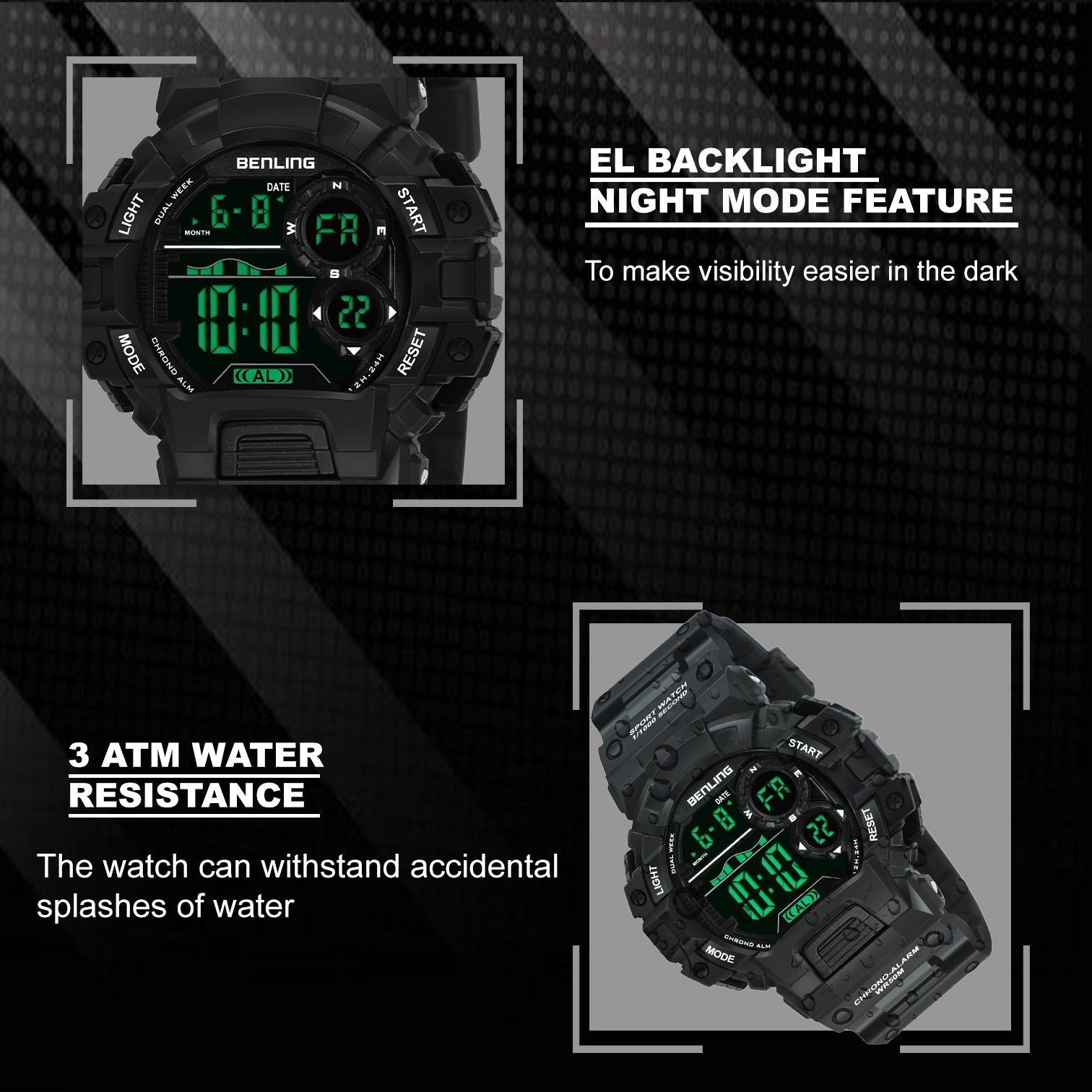 Military Watches for Men with Stopwatch | Calendar | Alarm | Sports Formal Casual Wear | 6053