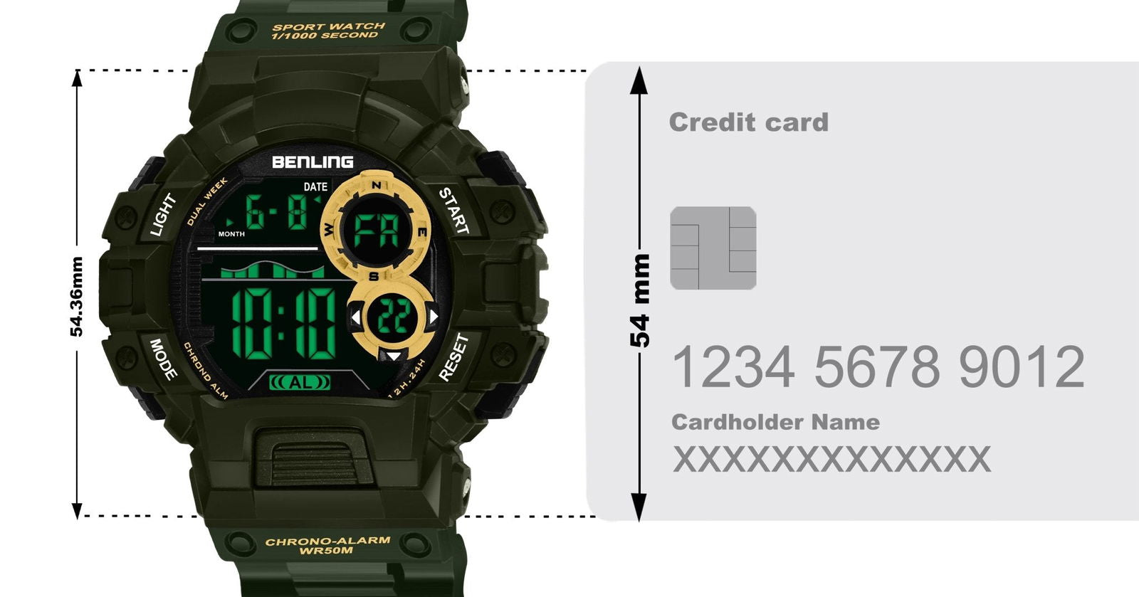 Military Watches for Men with Stopwatch | Calendar | Alarm | Sports Formal Casual Wear | 6053