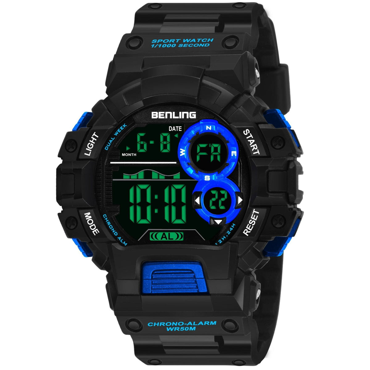 Military Watches for Men with Stopwatch | Calendar | Alarm | Sports Formal Casual Wear | 6053 - Benling