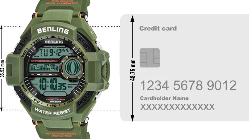 Multifunctional Digital Watch Shockproof with Stopwatch | Calendar | Alarm | Sports – Formal Casual Wear | 6055 - Benling