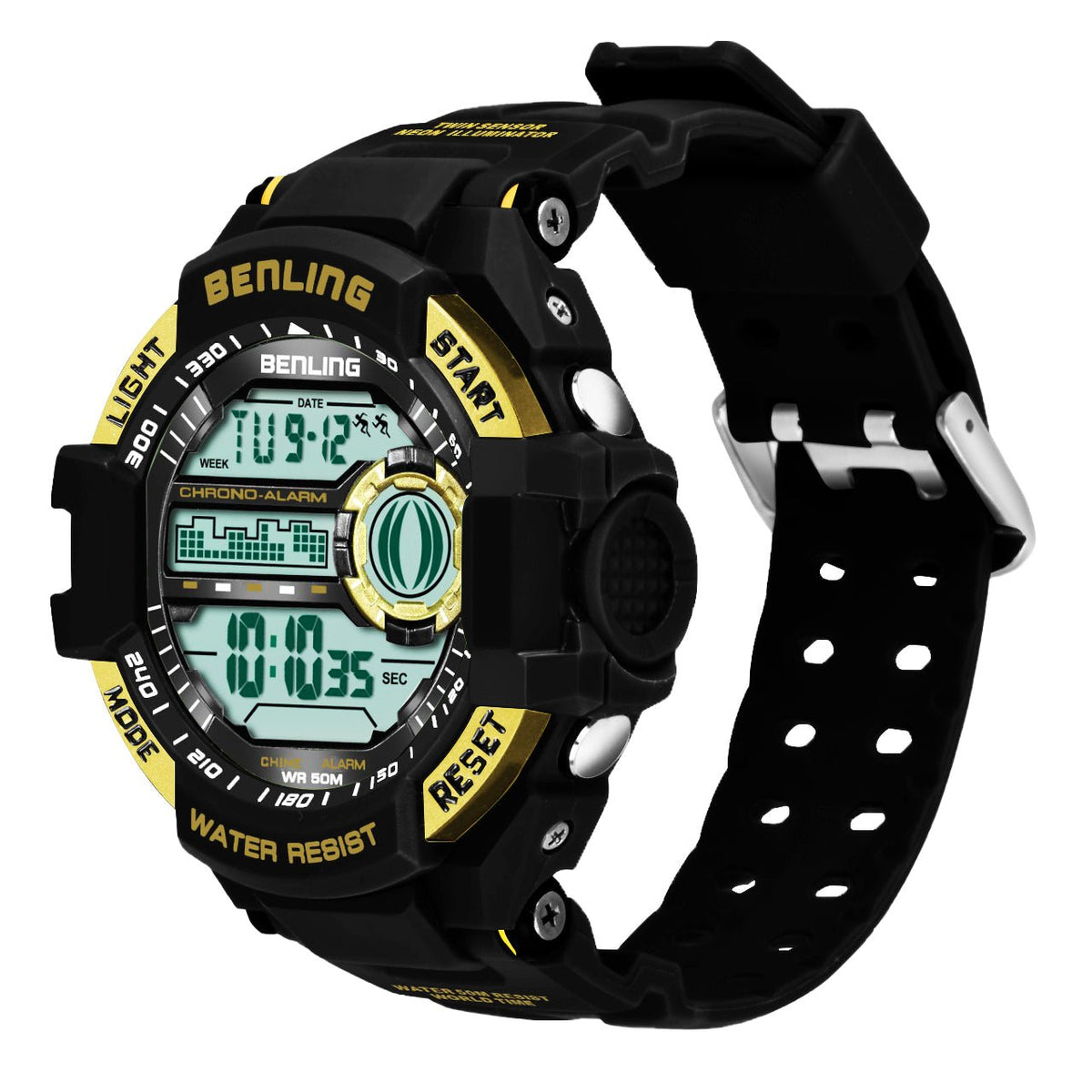 Multifunctional Digital Watch Shockproof with Stopwatch | Calendar | Alarm | Sports – Formal Casual Wear | 6055 - Benling