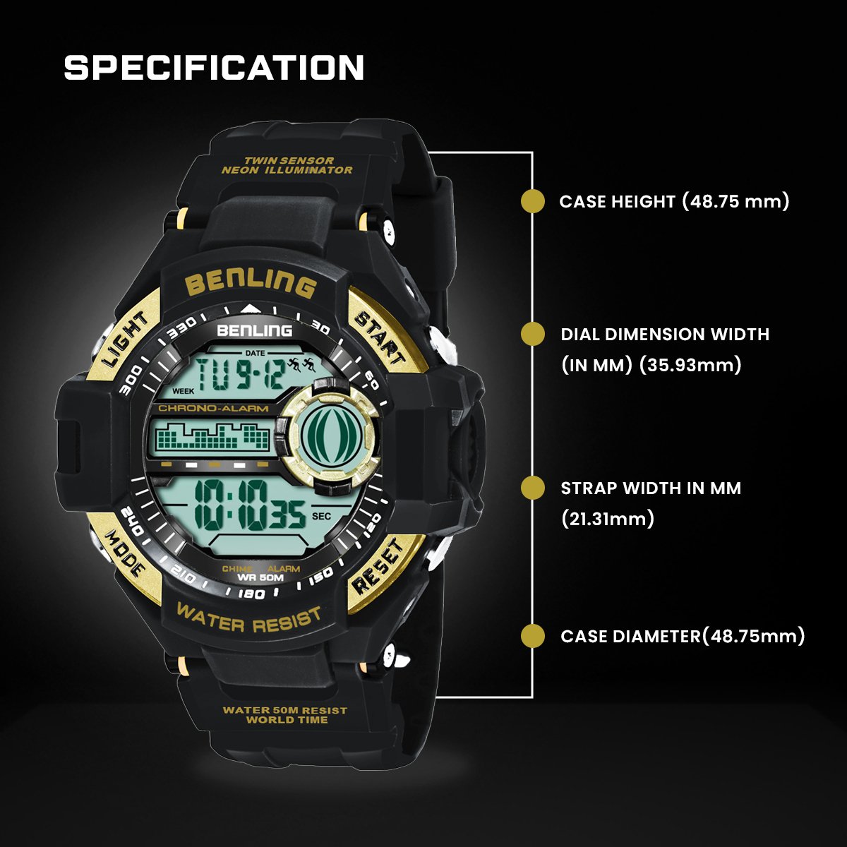 Multifunctional Digital Watch Shockproof with Stopwatch | Calendar | Alarm | Sports – Formal Casual Wear | 6055