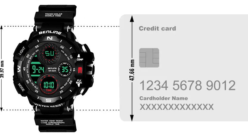 Multifunctional Digital Watch with Stopwatch | Calendar | Alarm | Sports | Backlight | 6062 - Benling