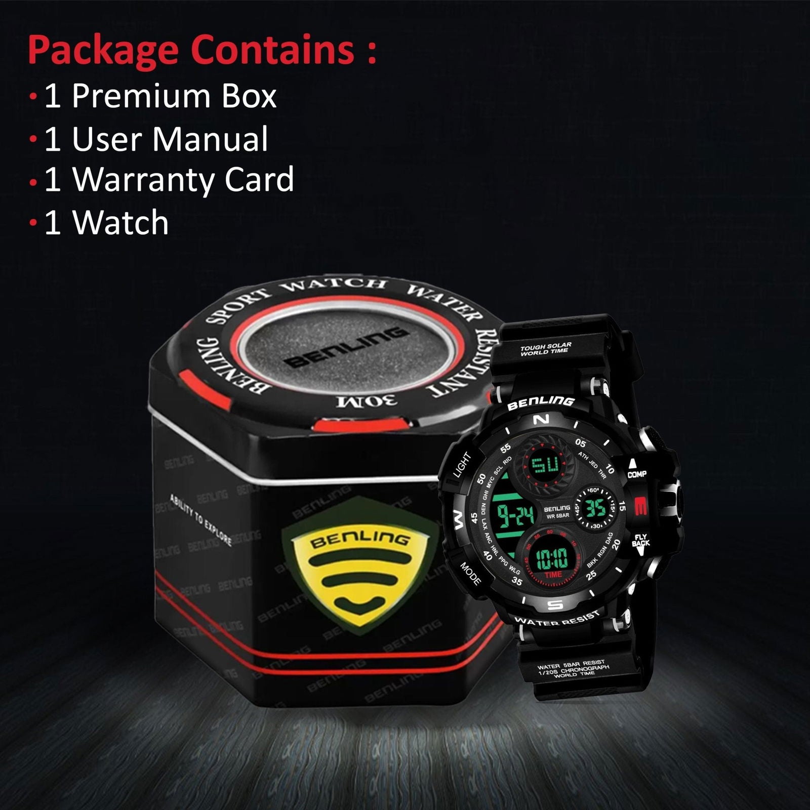 Multifunctional Digital Watch with Stopwatch | Calendar | Alarm | Sports | Backlight | 6062