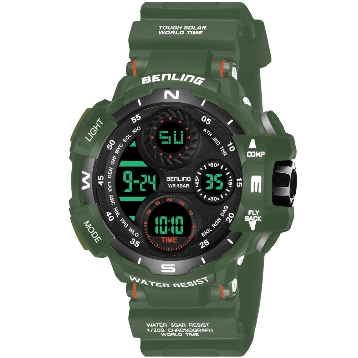 Multifunctional Digital Watch with Stopwatch | Calendar | Alarm | Sports | Backlight | 6062 - Benling