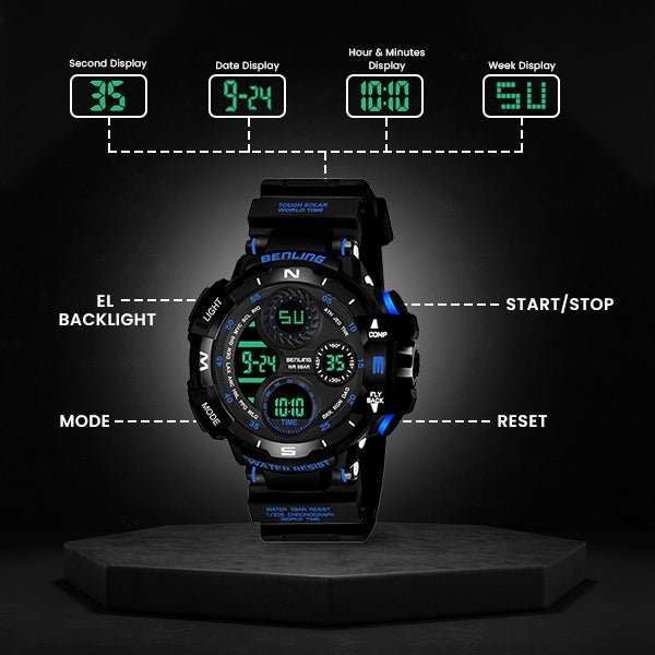 Multifunctional Digital Watch with Stopwatch | Calendar | Alarm | Sports | Backlight | 6062