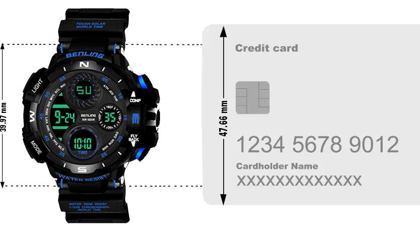 Multifunctional Digital Watch with Stopwatch | Calendar | Alarm | Sports | Backlight | 6062 - Benling