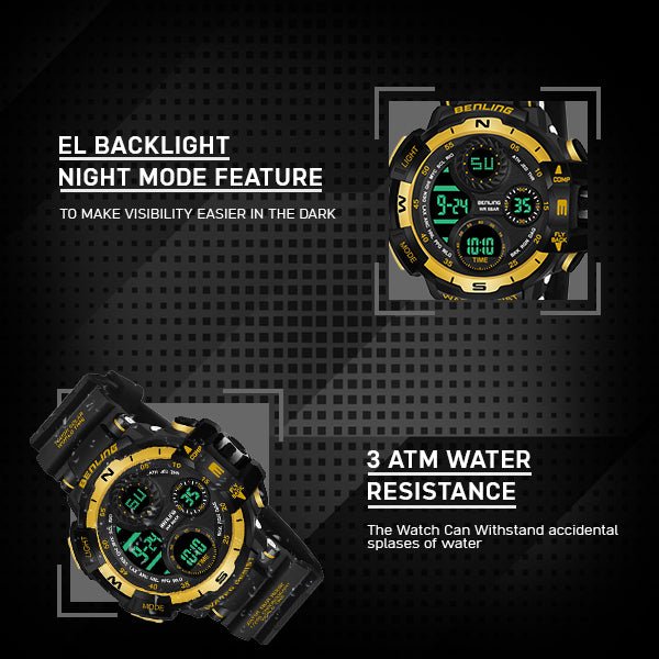 Multifunctional Digital Watch with Stopwatch | Calendar | Alarm | Sports | Backlight | 6062 - Benling