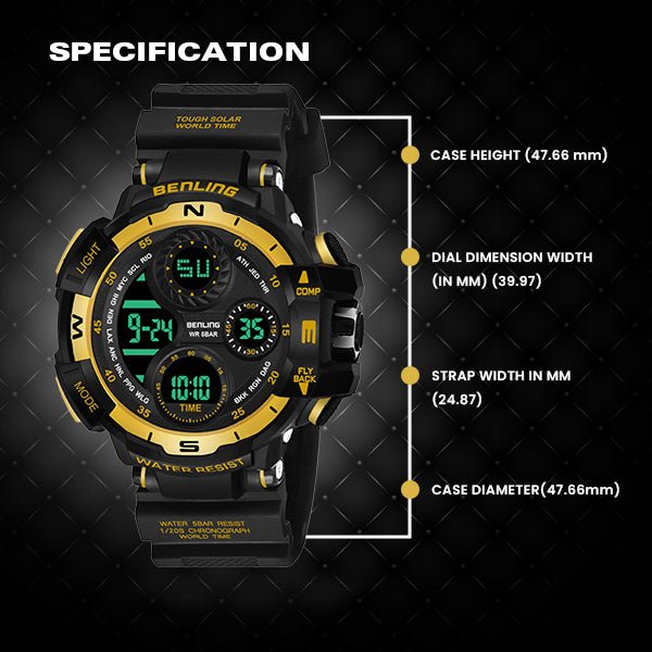 Multifunctional Digital Watch with Stopwatch | Calendar | Alarm | Sports | Backlight | 6062 - Benling