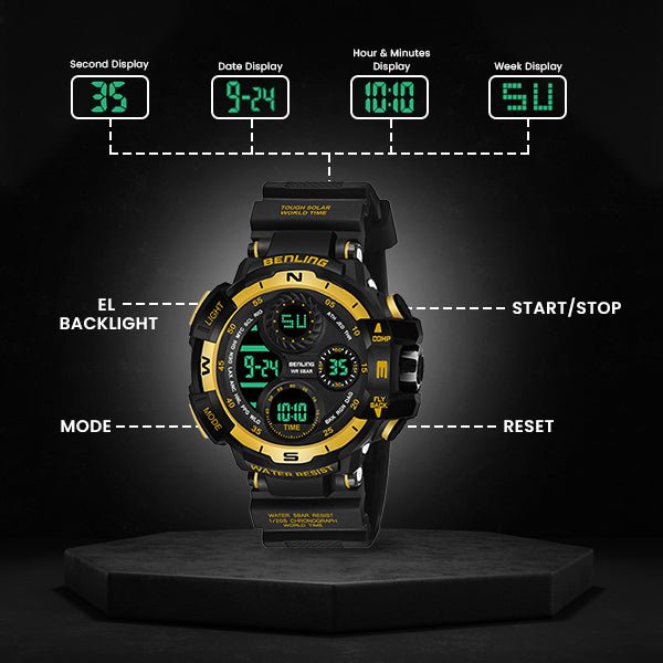 Multifunctional Digital Watch with Stopwatch | Calendar | Alarm | Sports | Backlight | 6062