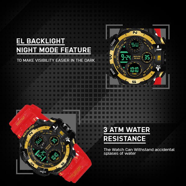Multifunctional Digital Watch with Stopwatch | Calendar | Alarm | Sports | Backlight | 6062 - Benling