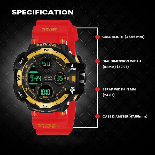 Multifunctional Digital Watch with Stopwatch | Calendar | Alarm | Sports | Backlight | 6062