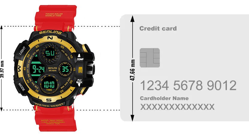 Multifunctional Digital Watch with Stopwatch | Calendar | Alarm | Sports | Backlight | 6062 - Benling