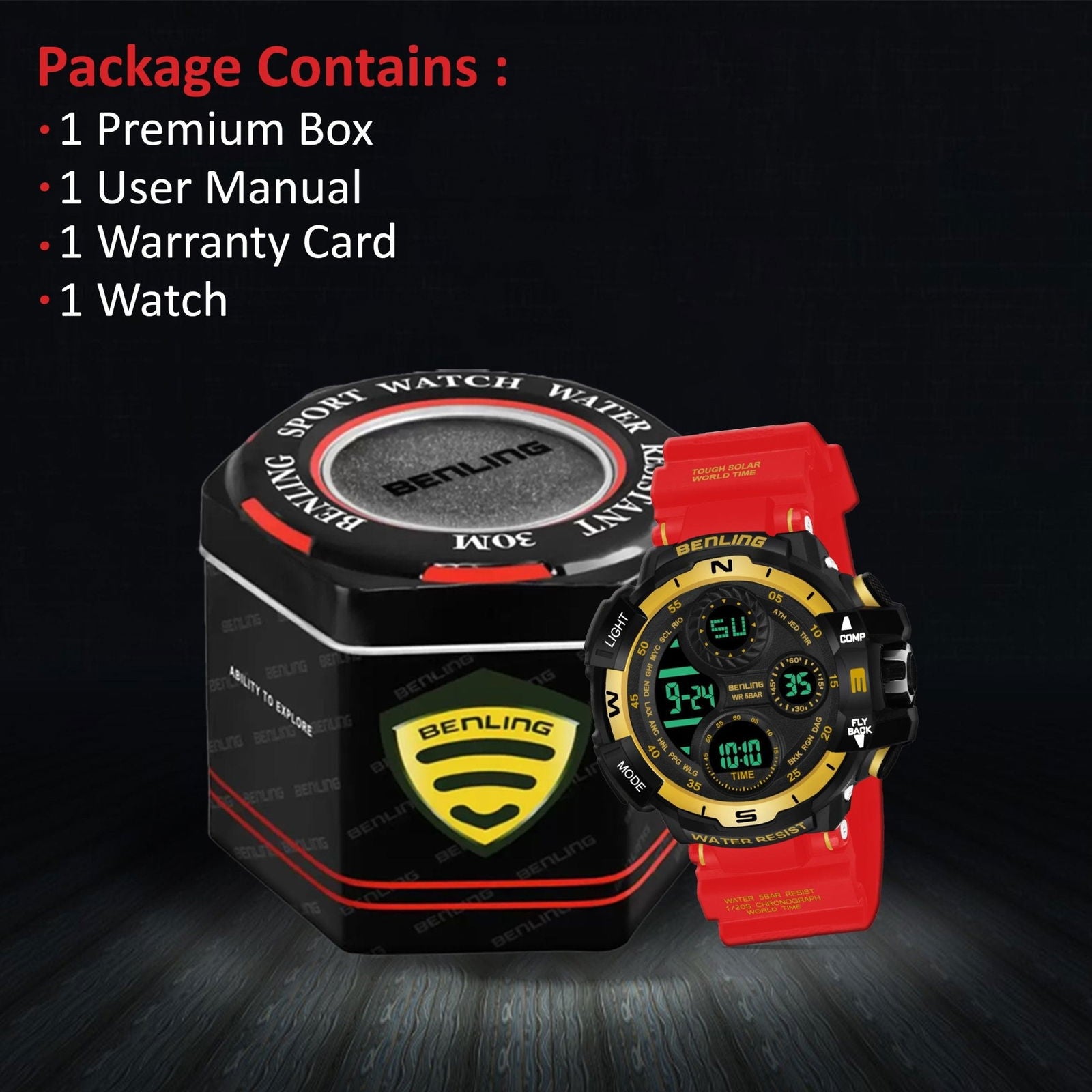 Multifunctional Digital Watch with Stopwatch | Calendar | Alarm | Sports | Backlight | 6062