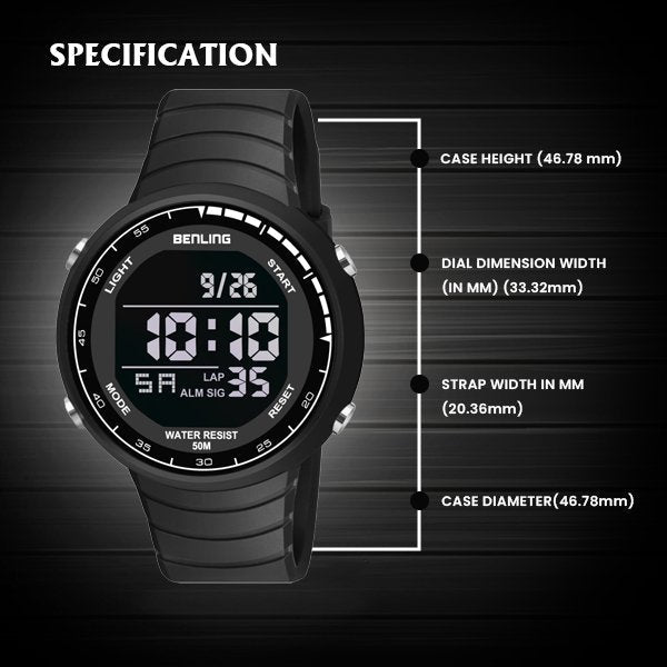 Multifunctional Digital Watch with Stopwatch | Calender | Alarm | Sports – Formal Casual Wear | 6061