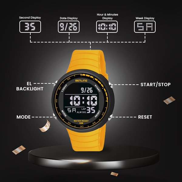 Multifunctional Digital Watch with Stopwatch | Calender | Alarm | Sports – Formal Casual Wear | 6061