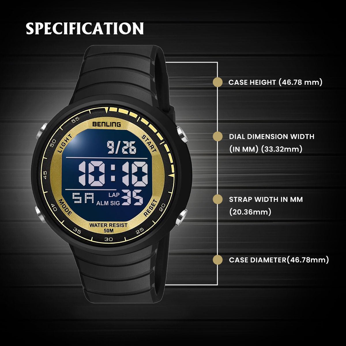 Multifunctional Digital Watch with Stopwatch | Calender | Alarm | Sports – Formal Casual Wear | 6061