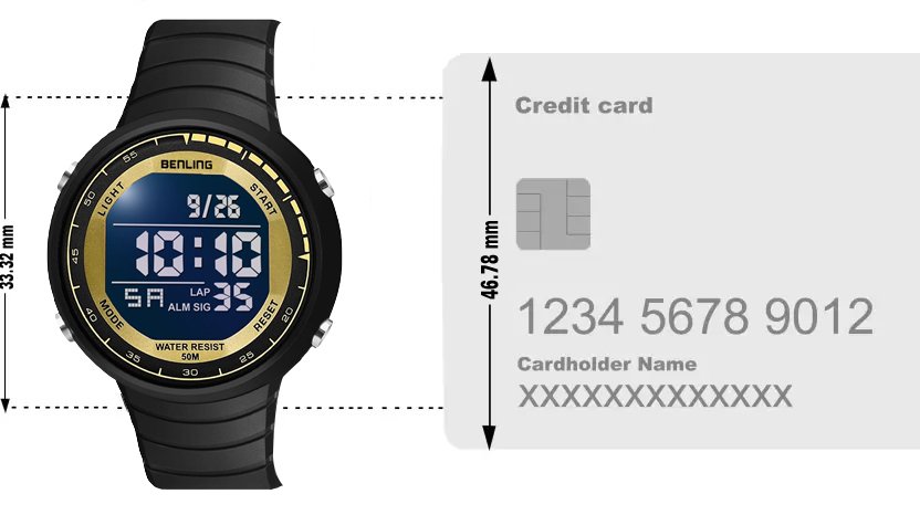 Multifunctional Digital Watch with Stopwatch | Calender | Alarm | Sports – Formal Casual Wear | 6061 - Benling