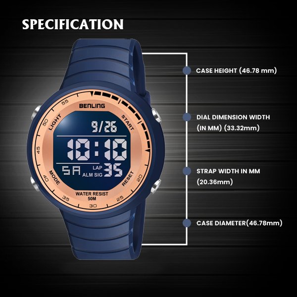 Multifunctional Digital Watch with Stopwatch | Calender | Alarm | Sports – Formal Casual Wear | 6061