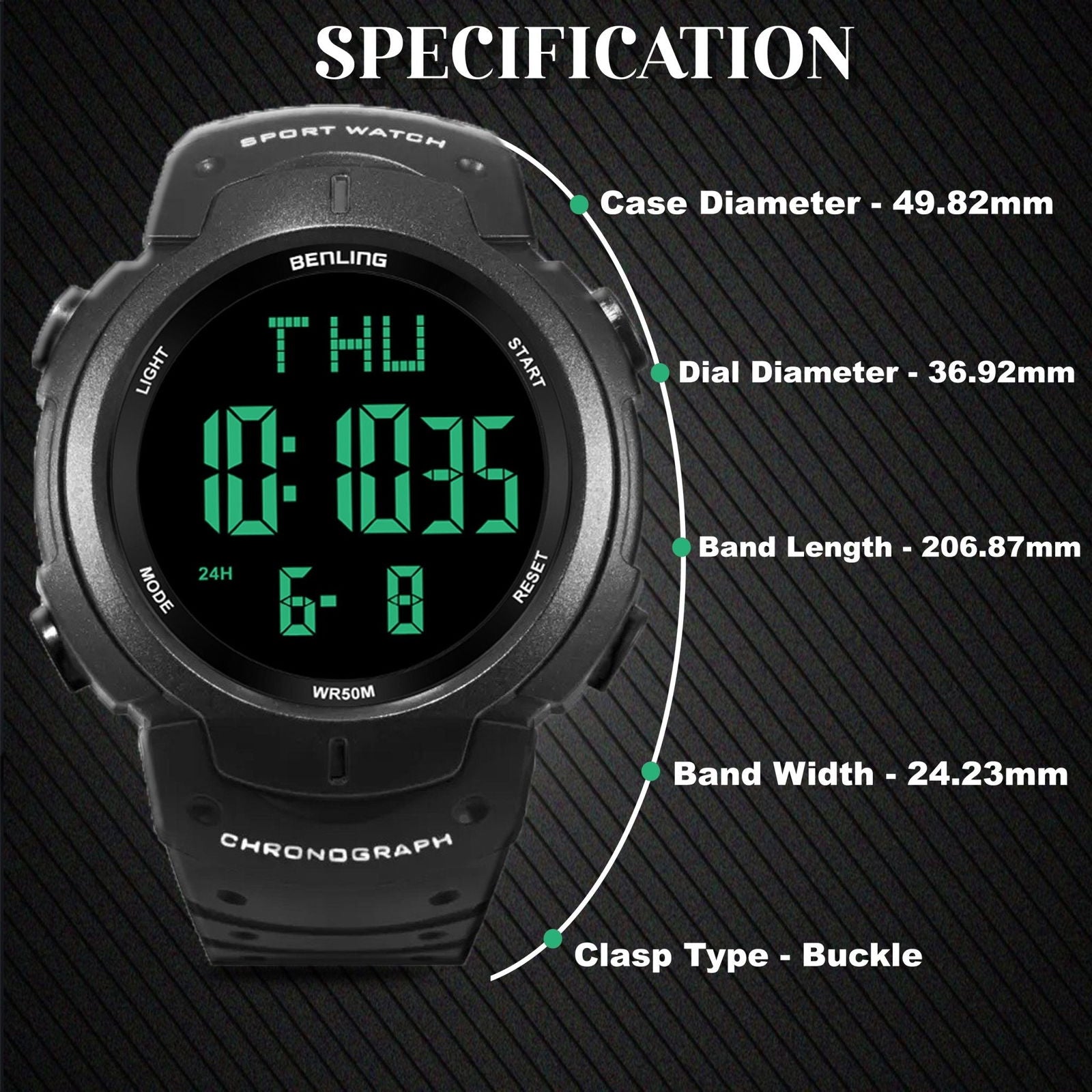 Multifunctional Digital Watches for Men | Waterproof | Calendar | Day Date Function | 6050