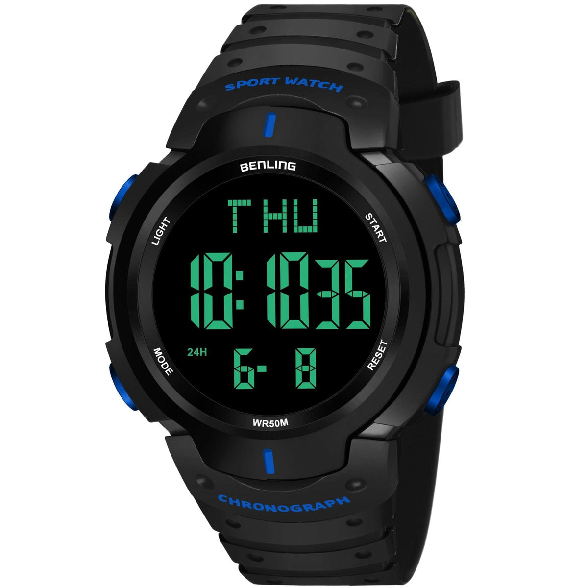Multifunctional Digital Watches for Men | Waterproof | Calendar | Day Date Function | 6050 - Benling