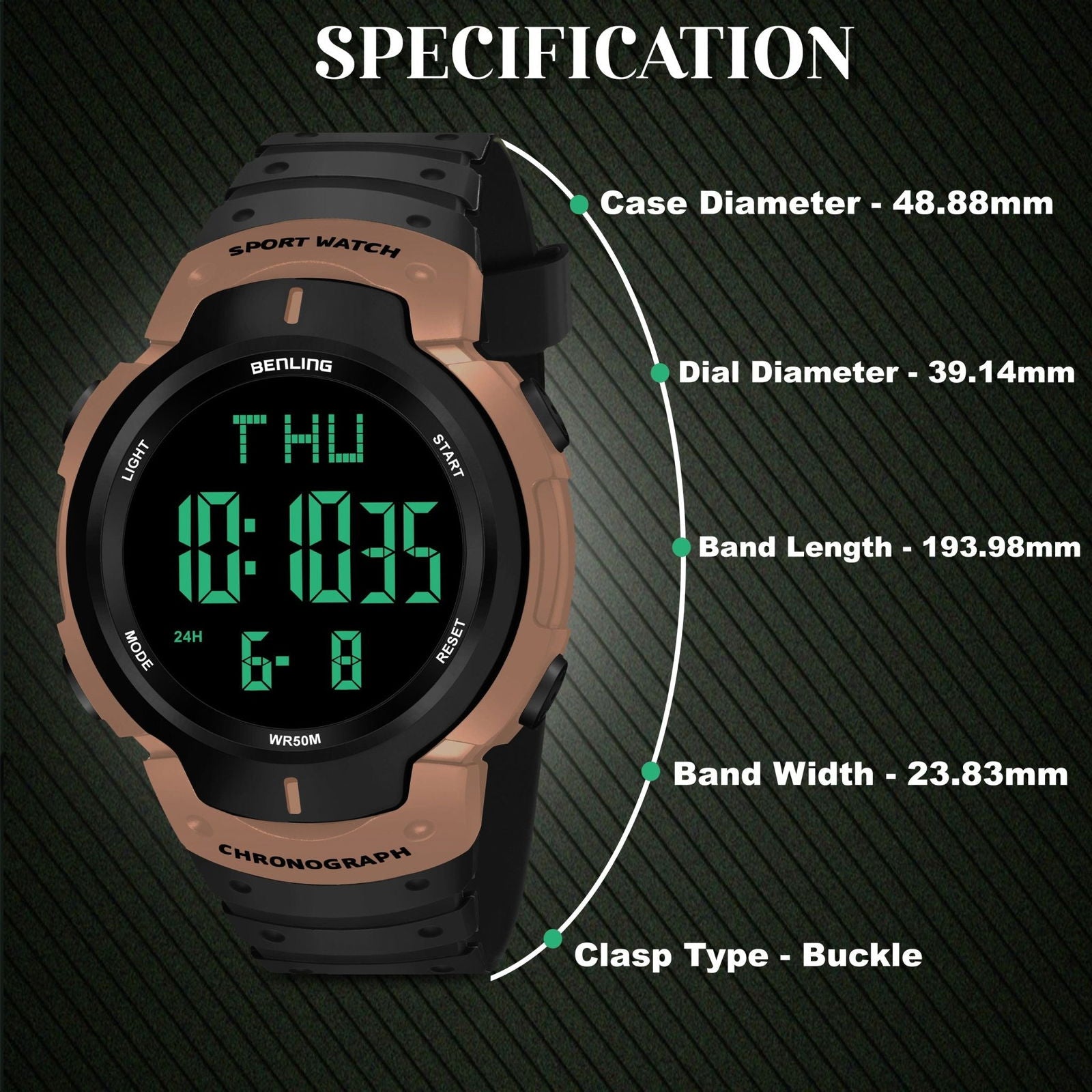 Multifunctional Digital Watches for Men | Waterproof | Calendar | Day Date Function | 6050